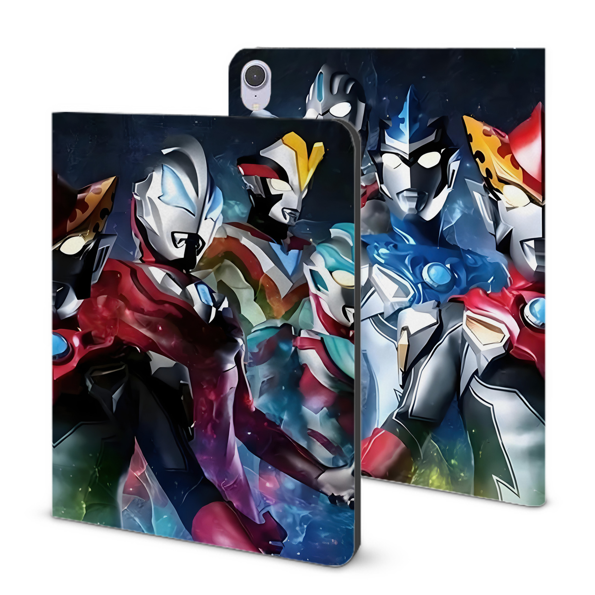 （画像用） ウルトラマン Ultraman IPad ケース ブック型 PUレザー TPU 耐衝撃 軽量 薄型 ペン収納なし 全面保護 IPad 各モデル対応